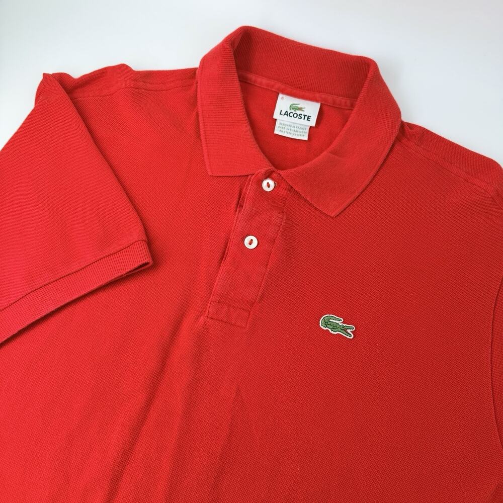 Lacoste Classic Pique Polo Men's Sz XL (6) Red Croc Alligator Logo 100% Cotton